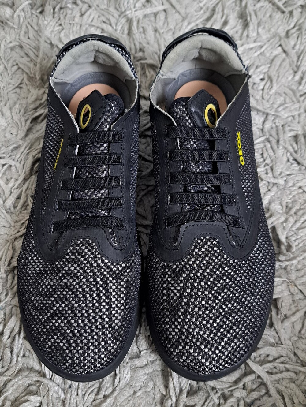 GEOX BOY'S RESPIRA SNEAKER SHOES, Black Kids US Size 5.5 Euro Size 38